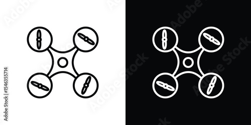 Drone icon in black. flat graphic vector icon