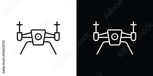 Drone icon in black. flat graphic vector icon