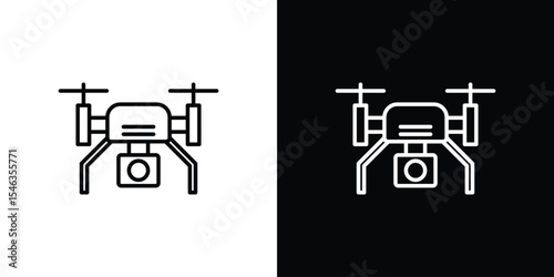 Drone icon in black. flat graphic vector icon