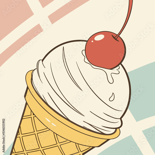ice cream with cherry
