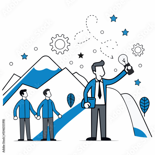 Inspirational Business Leader Guiding Team Towards Innovative Success

