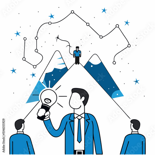 Strategic Business Visionary Guiding Team to Overcome Challenges

