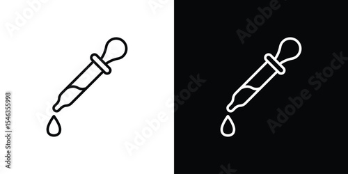 Dropper icon in black. flat graphic vector icon