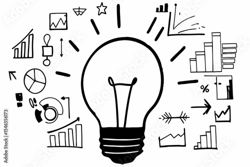 Creative Lightbulb Idea with Business Data and Growth Concepts

