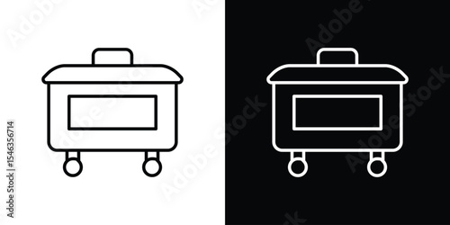Dumpster icon in black. flat graphic vector icon