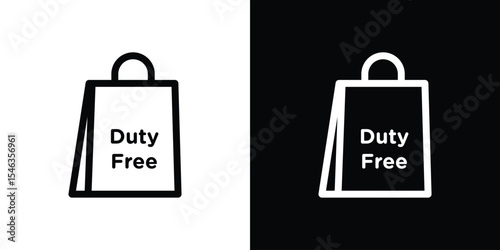 Duty free icon in black. flat graphic vector icon