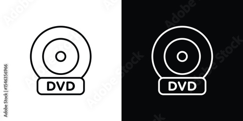 DVD icon in black. flat graphic vector icon