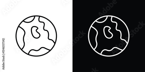 Earth icon in black. flat graphic vector icon