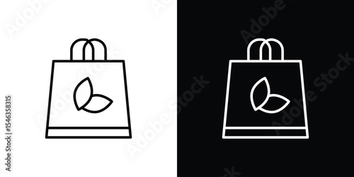 Eco bag icon in black. flat graphic vector icon