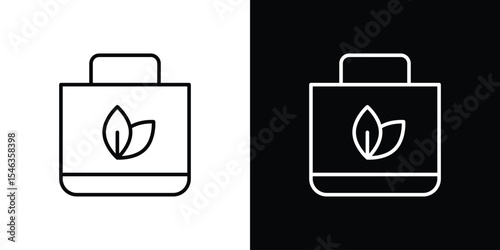 Eco bag icon in black. flat graphic vector icon