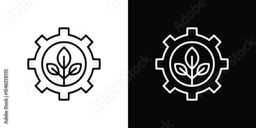 Eco industry icon in black. flat graphic vector icon