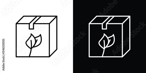 Eco packaging icon in black. flat graphic vector icon