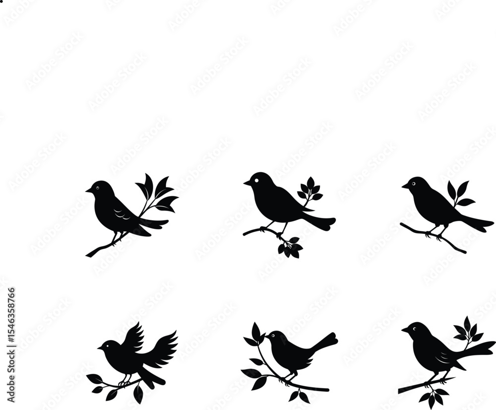 Obraz premium birds silhouettes vector