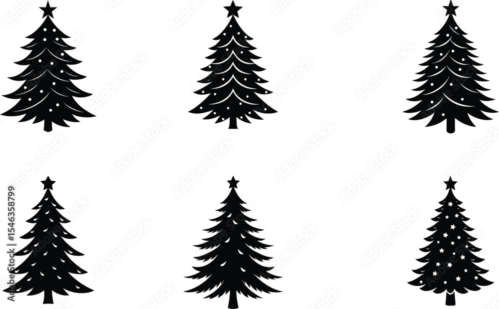 Fototapeta premium christmas trees set