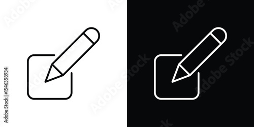 Edit icon in black. flat graphic vector icon