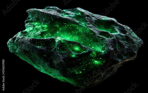 Macro Image of Glowing Radioactive Metal