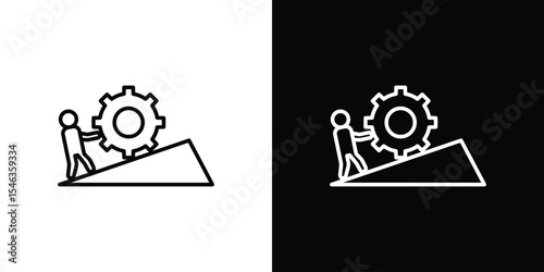Effort icon in black. flat graphic vector icon