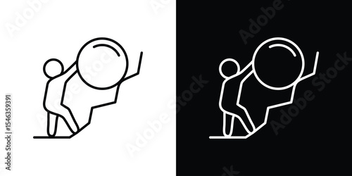 Effort icon in black. flat graphic vector icon