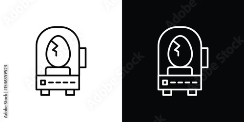 Egg incubator icon in black. flat graphic vector icon