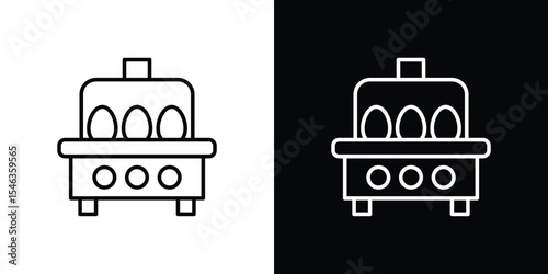 Egg incubator icon in black. flat graphic vector icon
