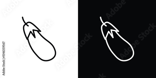 Eggplant icon in black. flat graphic vector icon
