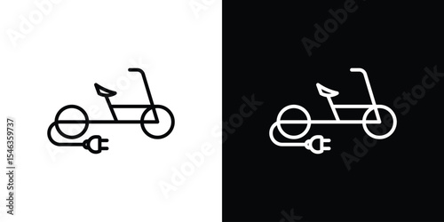 Electric bike icon in black. flat graphic vector icon
