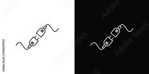 Electric plug icon in black. flat graphic vector icon
