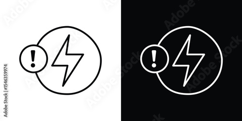Electric Problem icon in black. flat graphic vector icon