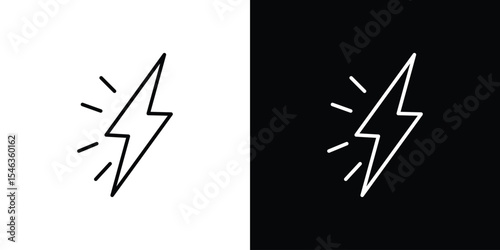 Electricity icon in black. flat graphic vector icon