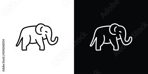 Elephant icon in black. flat graphic vector icon