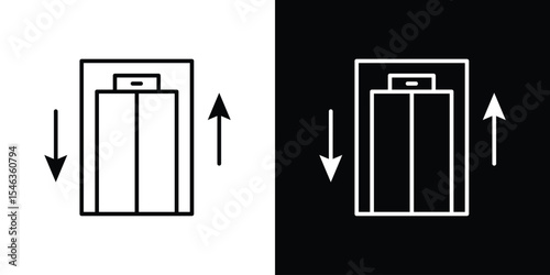 Elevator icon in black. flat graphic vector icon