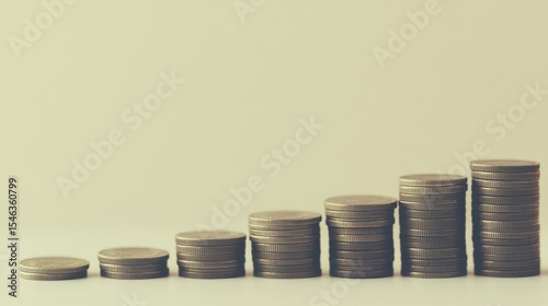 Stacked Coins Representing Growth and Financial Progress in Minimalist Style