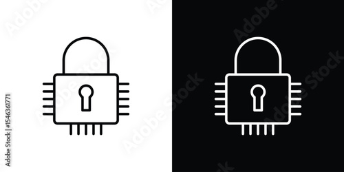Encryption icon in black. flat graphic vector icon