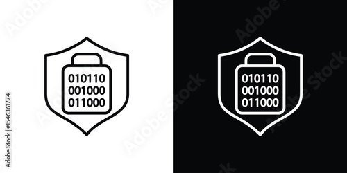 Encryption icon in black. flat graphic vector icon