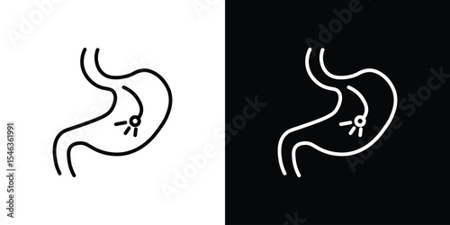 Endoscopy icon in black. flat graphic vector icon
