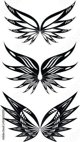Wings ornamental vintage element frame in vector