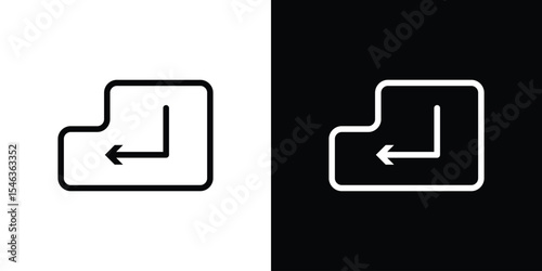 Enter icon in black. flat graphic vector icon
