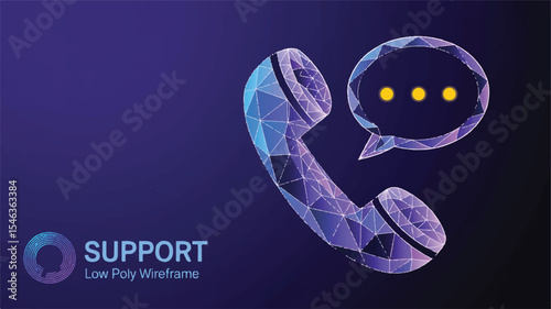 Low Poly Digital Illustration Phone Support and Messaging