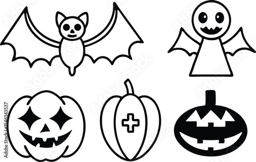 Halloween vector graphics with spooky characters