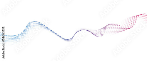 Flowing Dot Wave halftone gradient pattern on transparent background	
