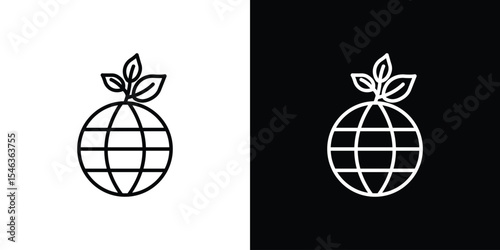 Environment icon in black. flat graphic vector icon