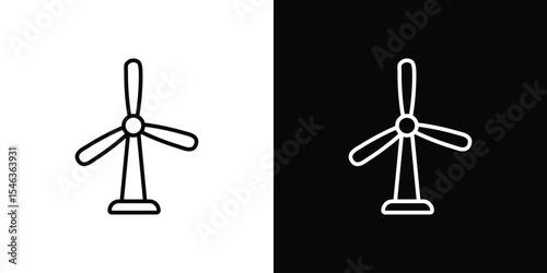 Eolic energy icon in black. flat graphic vector icon