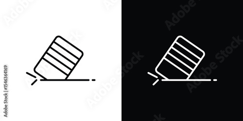 Eraser icon in black. flat graphic vector icon