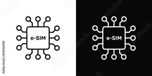 ESIM icon in black. flat graphic vector icon