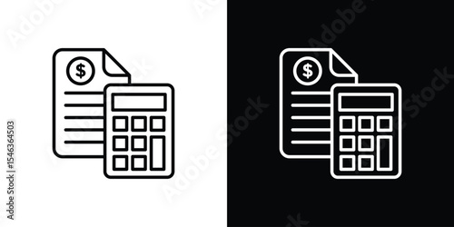 Estimate icon in black. flat graphic vector icon