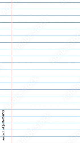 Animation Blue line paper, blue checkered paper texture, paper sheet, lined note paper. Vertical