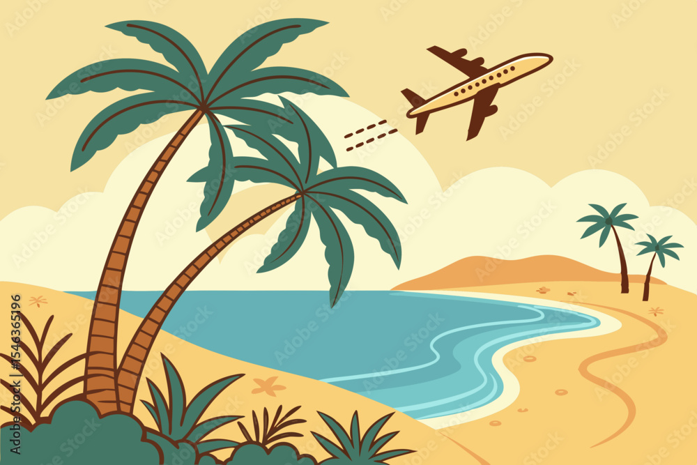 Obraz premium Tropical Escape Travel Flyer with Summer Vibe