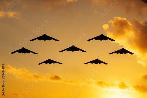Obraz na płótnie B2 Stealth Bombers in Formation