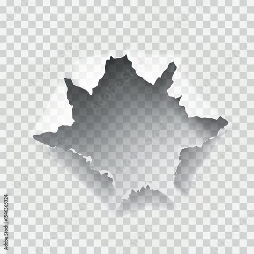 ragged Hole torn in ripped paper on transparent background
