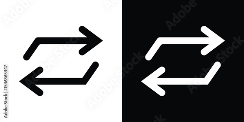 Exchange icon in black. flat graphic vector icon